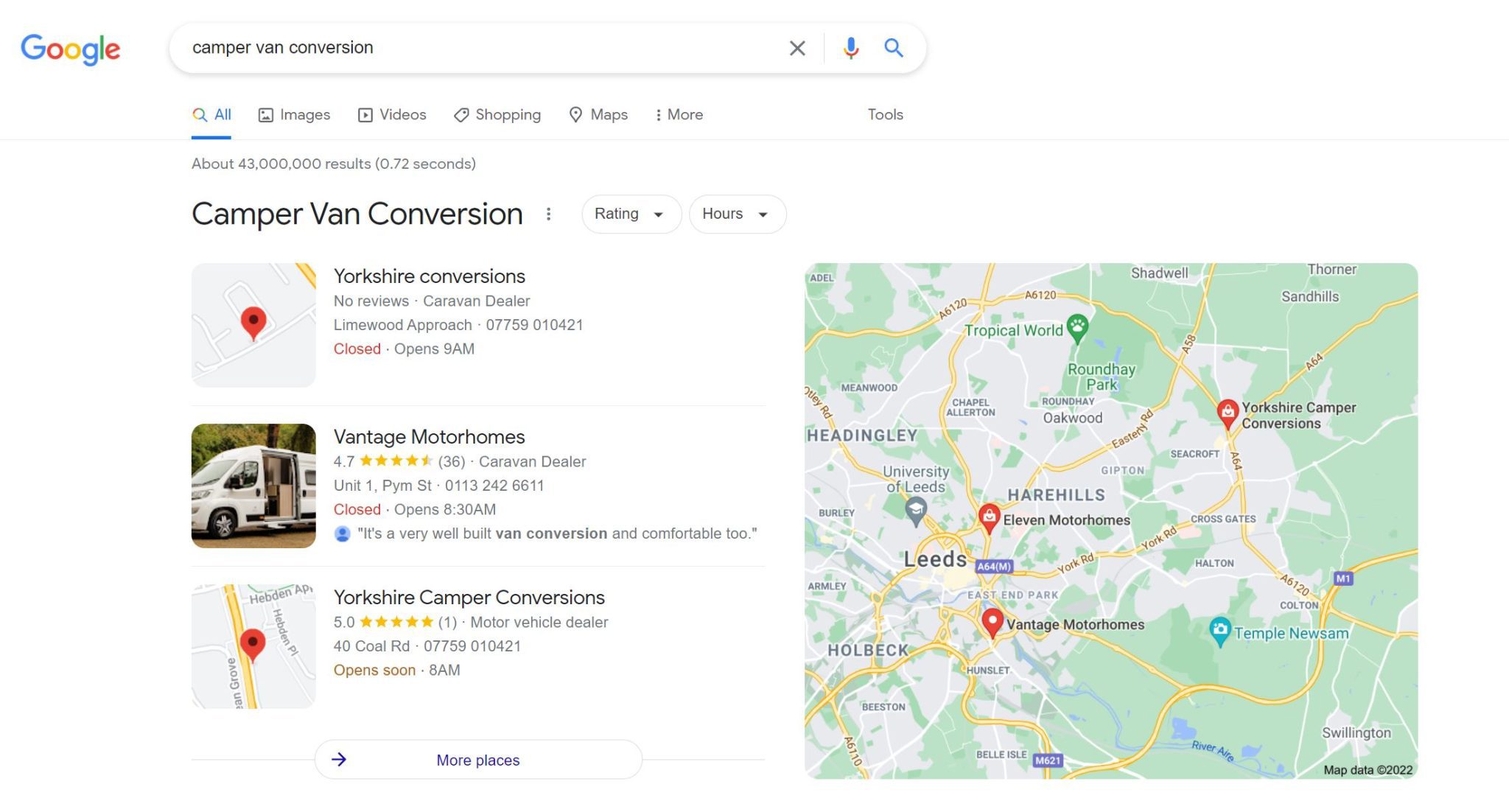 Screenshot of new Google Pack layout on a Google search results page