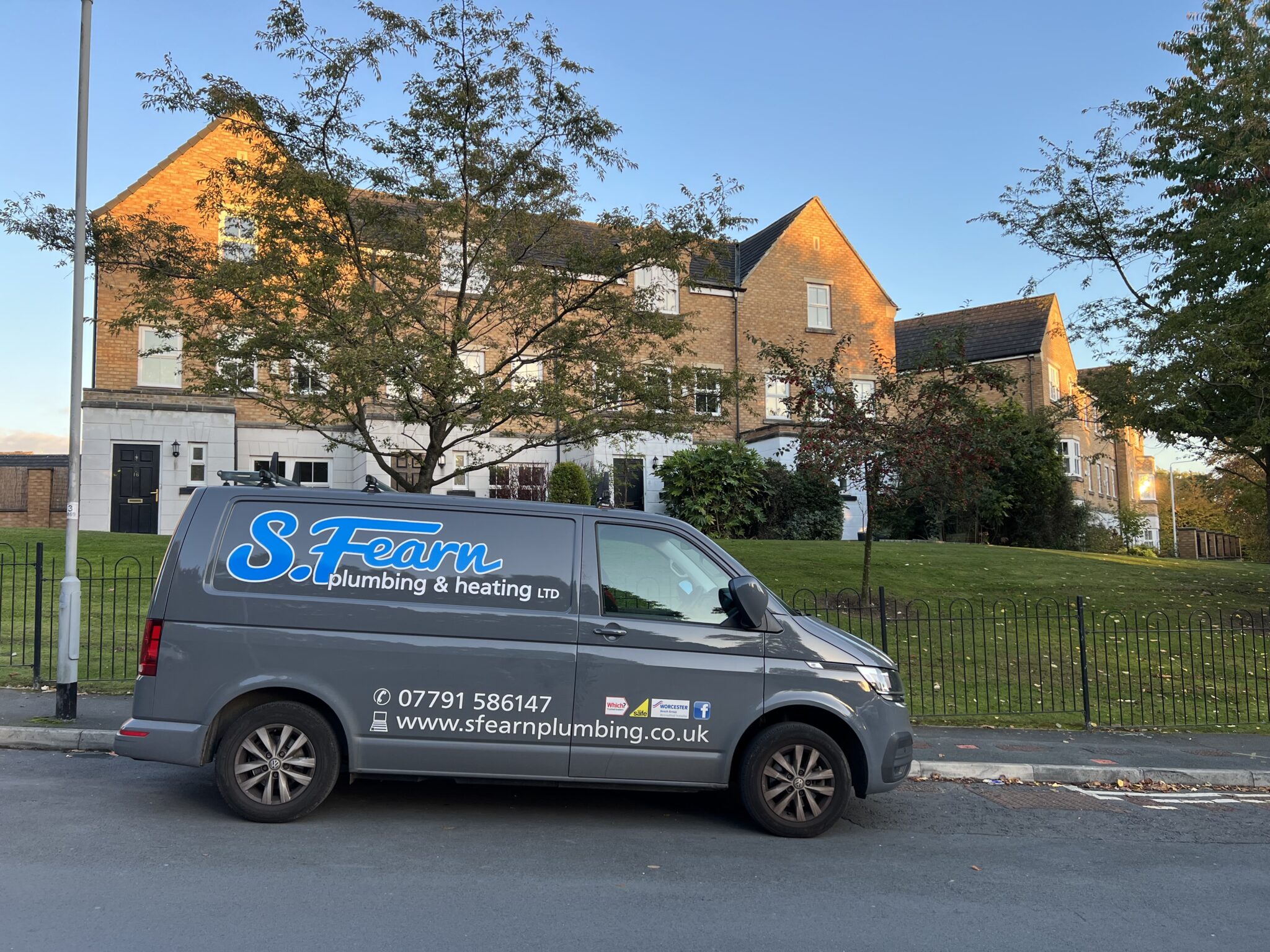 S Fearn Plumbing Van sign written with company logo building trust and credibility for company brand